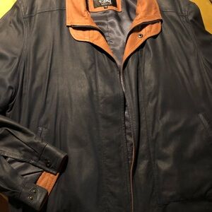 Remy Leather Black Lightweight Shirt Jacket with Stand-Up Collar